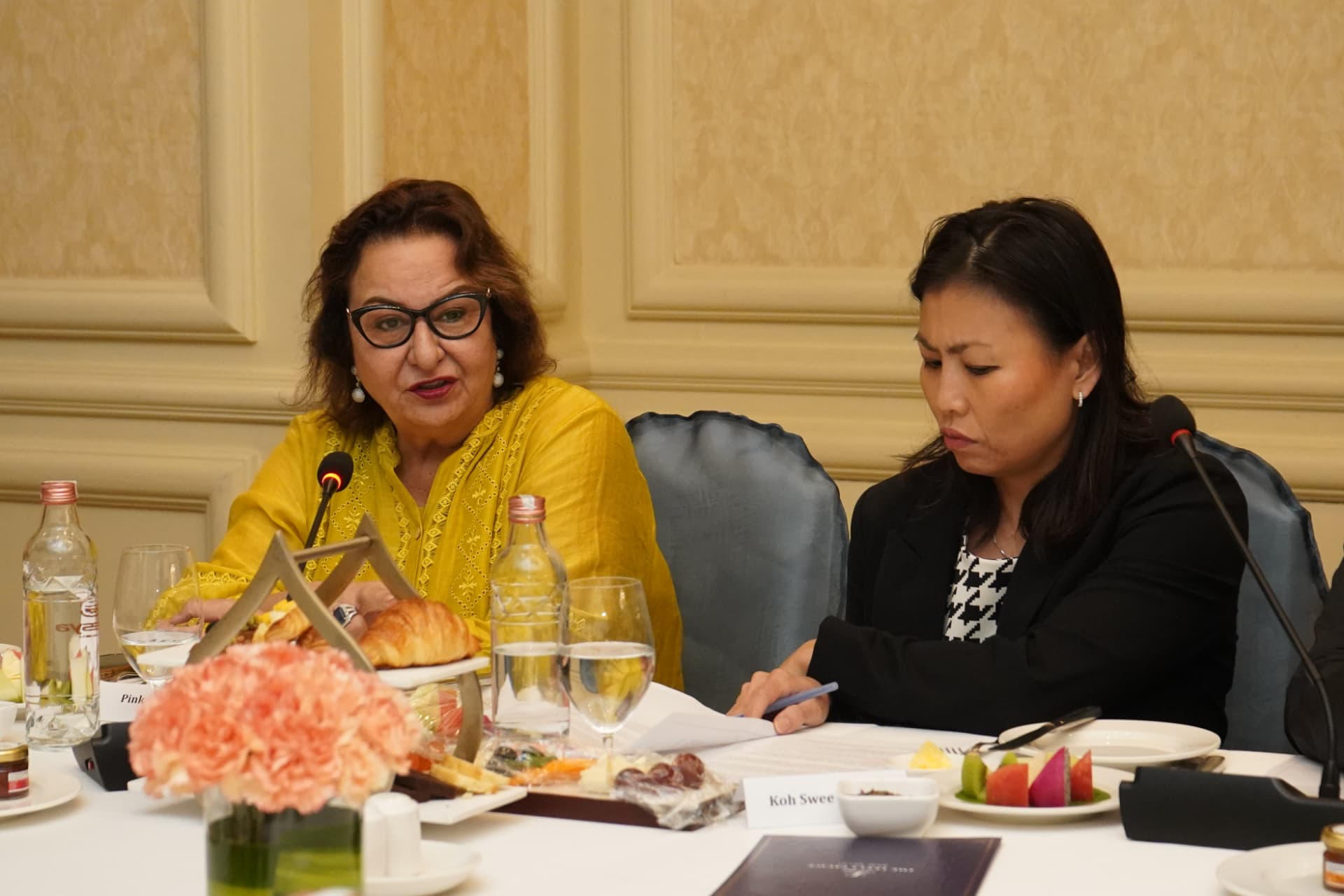 Participants listening during the construction arbitration discussion